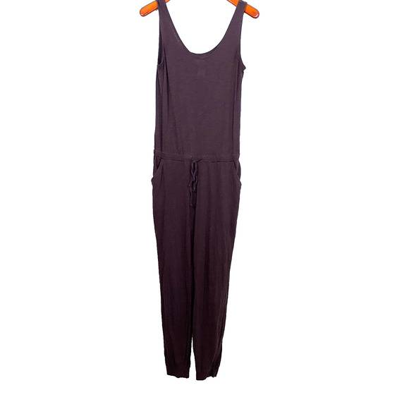 Pact Tank Jumpsuit Womens Medium Brown Organic Cotton Easy All Day Drawstring - Picture 1 of 6